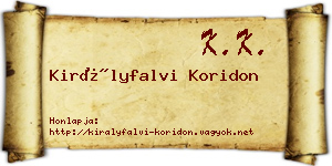 Királyfalvi Koridon névjegykártya